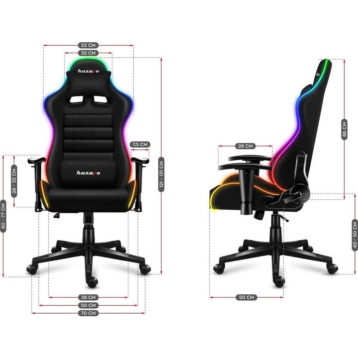 HUZARO Gaming Chaise Force 6.2 RGB (Noir)