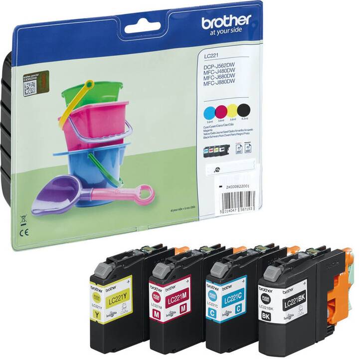 BROTHER LC-221VALBP (Giallo, Nero, Magenta, Cyan, Multipack)