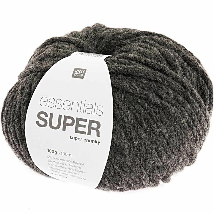 RICO DESIGN Wolle Essentials Super Super Chunky (50 g, Grau, Dunkelgrau)