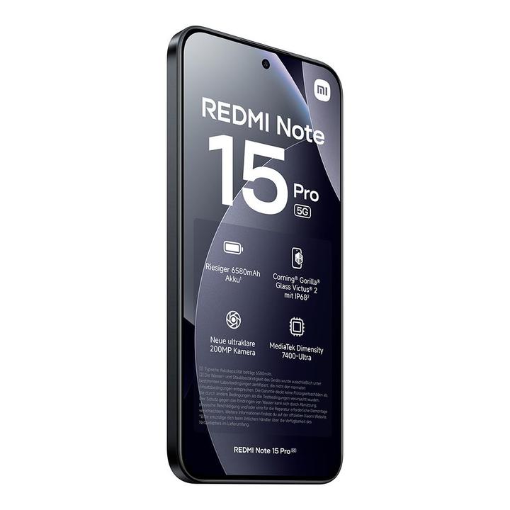 XIAOMI Redmi Note 15 Pro (256 GB, Schwarz, 6.83