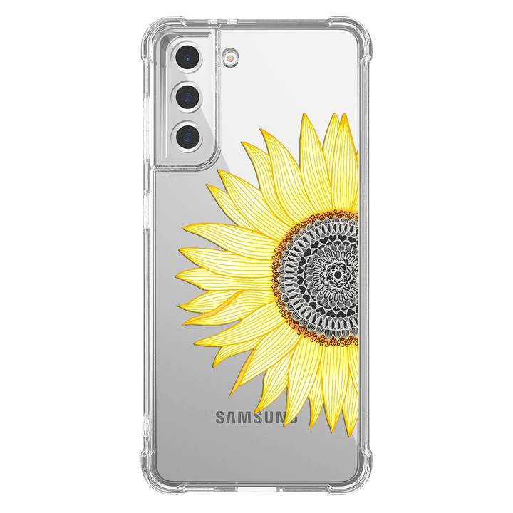 EG coque transparente pour Samsung Galaxy S21 FE 5G 6.4" (2022) - jaune - fleurs