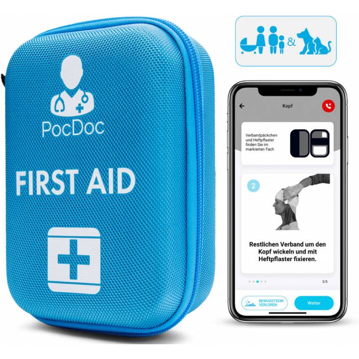 POCDOC Trousse de premier secours Outdoor (Bleu)