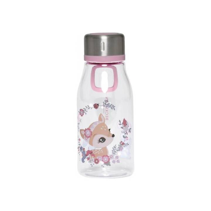 BECKMANN Bottiglia per bambini Deer (0.4 l, Transparente, Pink)