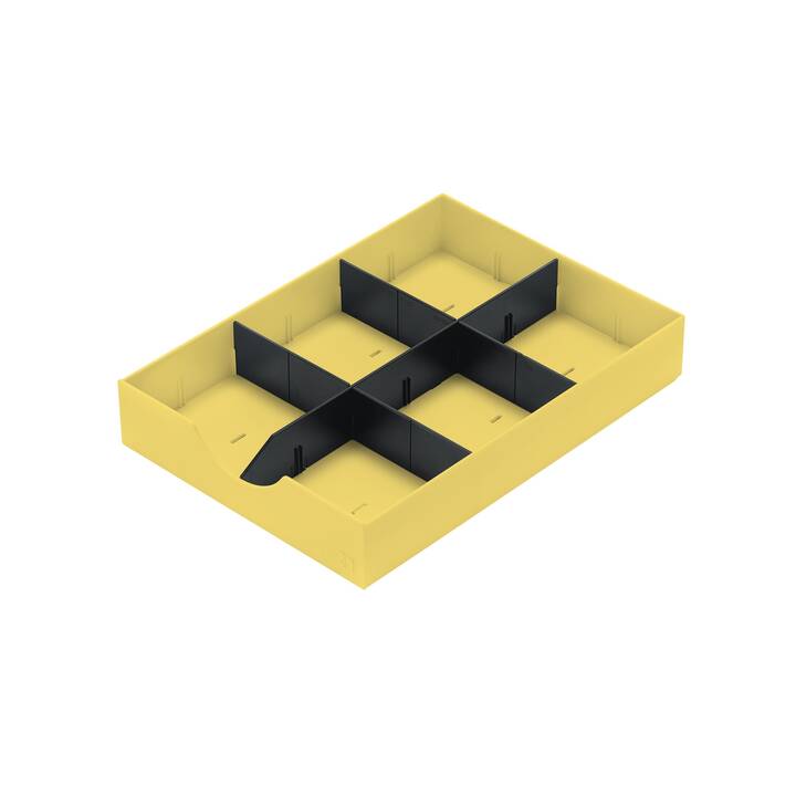 STYRO Büroschubladenbox (23 cm  x 32 cm  x 5.3 cm, Schwarz, Gelb)