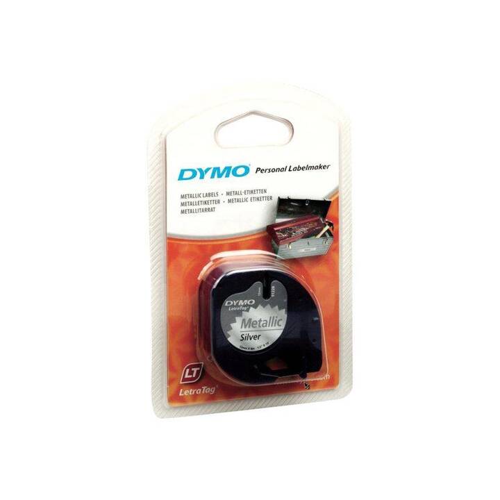 DYMO LT Metallic Nastro delle scritture (Nero / Argento metallizzato, 12 mm)