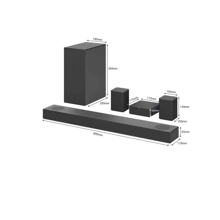 LG Soundbar DS75QR (520 W, Black, 5.1.2 canale)