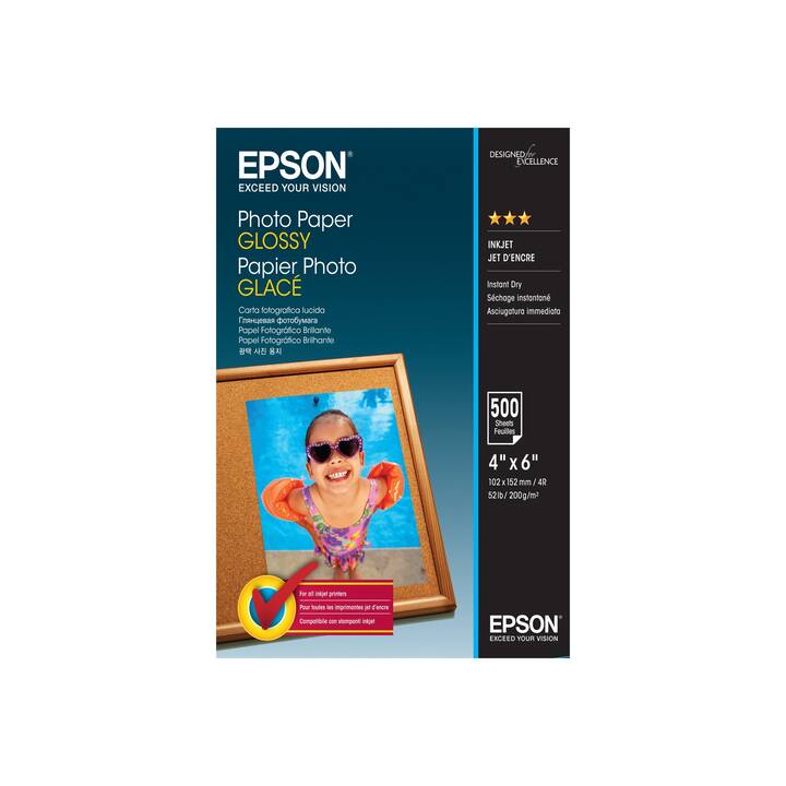 EPSON Glossy Carta fotografica (500 foglio, 102 x 152 mm, 200 g/m2)