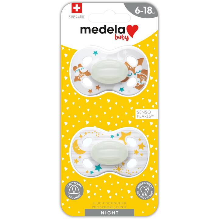 MEDELA Nuggi Duo Night & Night (Braun, Gelb, Weiss, 6 M - 18 M)