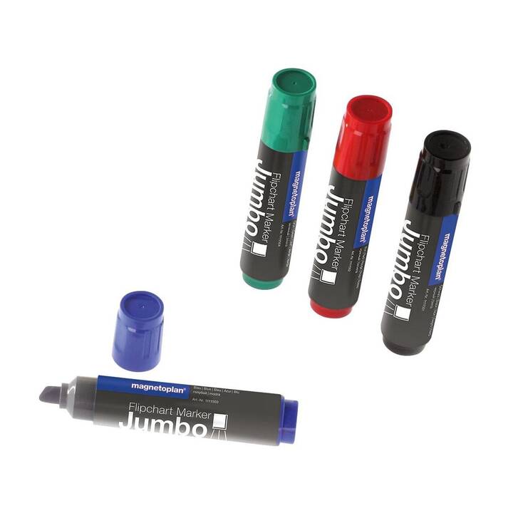 MAGNETOPLAN Flipchart Marker Jumbo (Blau, Schwarz, Rot, Grün, 4 Stück)