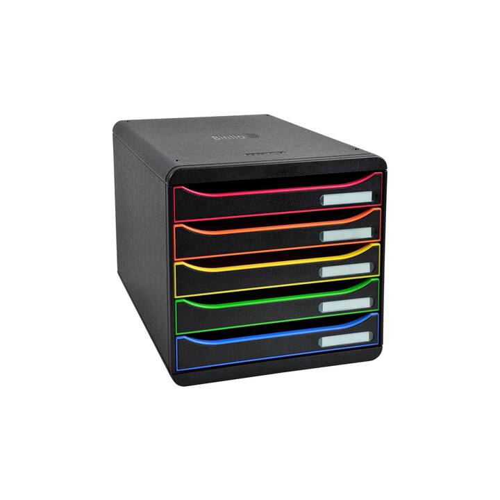 BIELLA Büroschubladenbox Big (A4, 65 cm  x 34.7 cm  x 55 cm, Mehrfarbig, Schwarz)