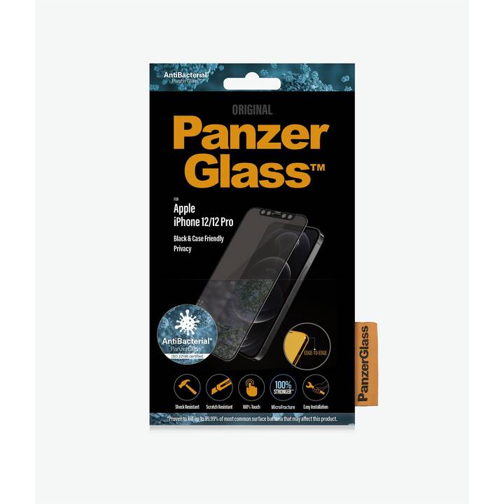 PANZERGLASS Displayschutzglas Case Friendly AB Privacy (iPhone 12, iPhone 12 Pro, 1 Stück)