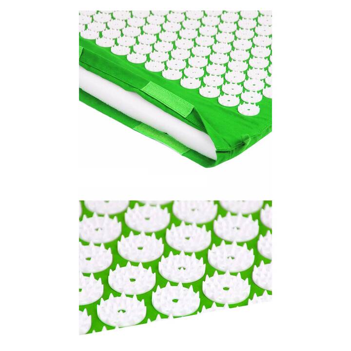 EG tapis d'acupression avec oreiller 68x42x2cm - vert (sac inclus)