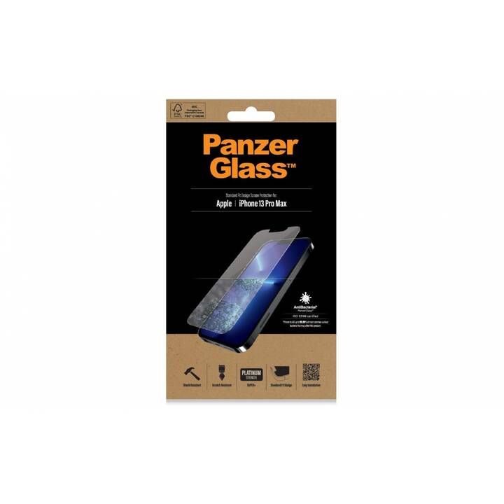 PANZERGLASS Verre de protection d'écran Standard Fit AB (Hautement transparent, Cristallin, iPhone 13 Pro Max)