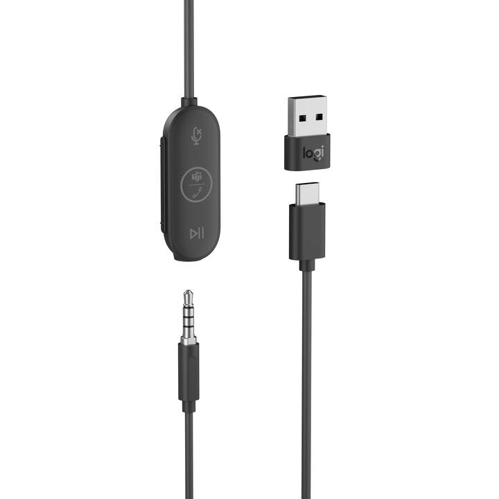 LOGITECH Office Headset (In-Ear, Kabel, Schwarz)