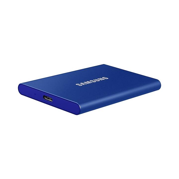 SAMSUNG Portable SSD T7 (USB Typ C, 2000 GB, Indigo Blue, Blau)