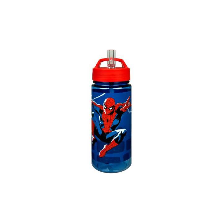 SCOOLI Bottiglia per bambini Aero Spider-Man (0.5 l, Blu scuro, Blu, Rosso)