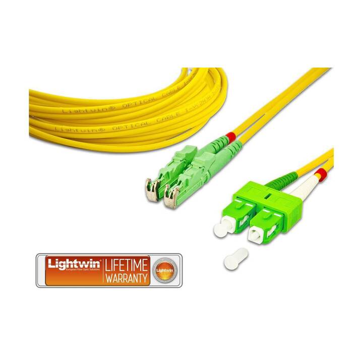 LIGHTWIN LWL-Patchkabel Netzwerkkabel (E-2000 (APC), SC/APC, 20 m)