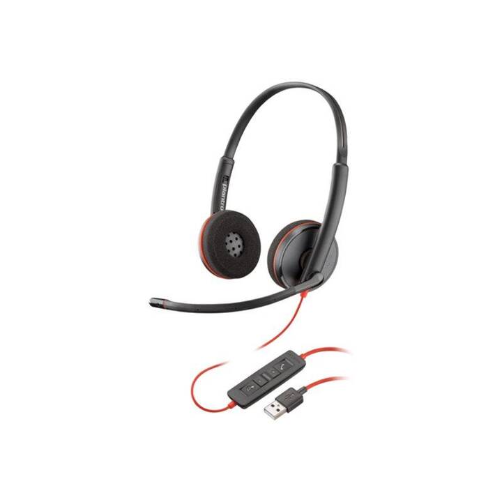 HP Office Headset Poly Blackwire 3220 (On-Ear, Kabel, Schwarz)