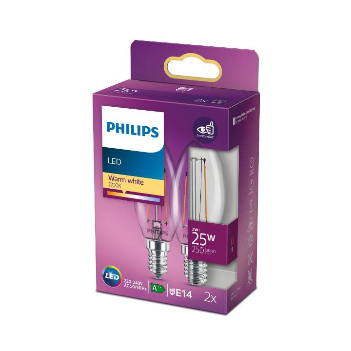 PHILIPS Ampoule LED (E14, 2 W)