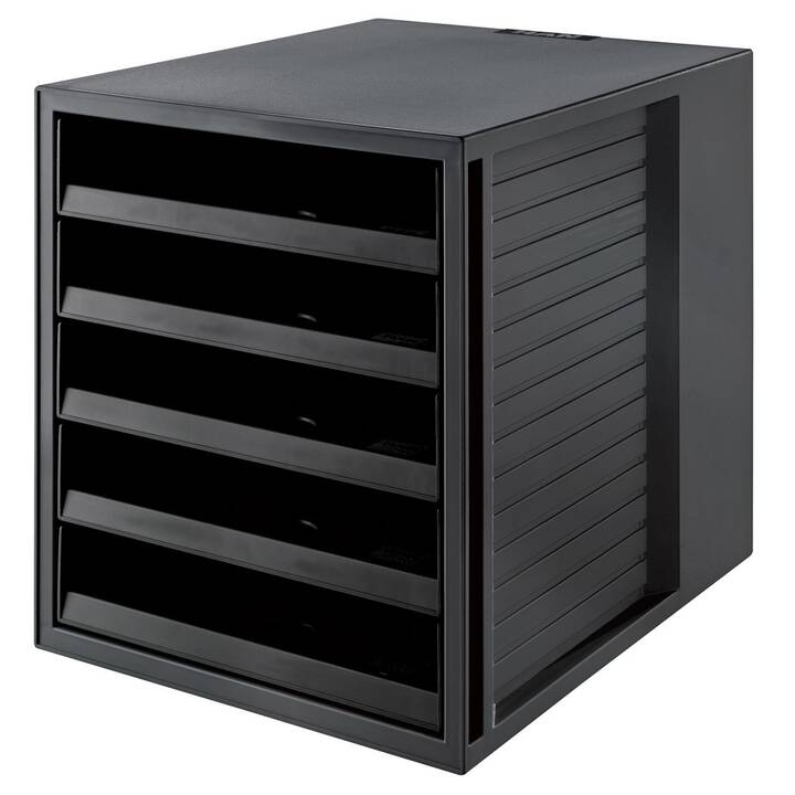 HAN Büroschubladenbox Karma (A4, 275 mm  x 330 mm  x 320 mm, Schwarz)