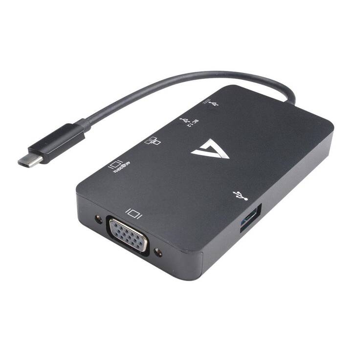 VIDEOSEVEN Dockingstation V7UC-U3CRJ45HDVG-BLK (VGA, HDMI, RJ-45 (LAN), 2 x USB 3.0)