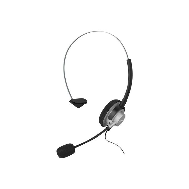 HAMA Office Headset (On-Ear, Kabel, Schwarz, Silber)