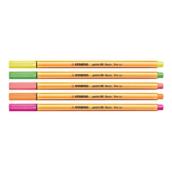 STABILO Point 88 Mini Penna a fibra (Multicolore, 5 pezzo)