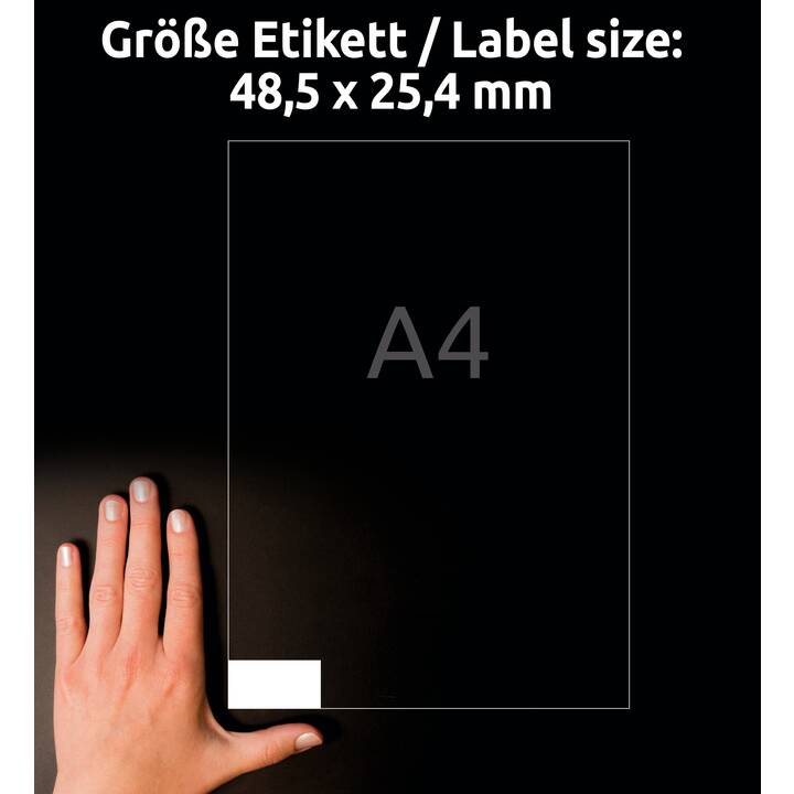 AVERY ZWECKFORM Feuilles d'étiquettes d'imprimante (48.5 x 25.4 mm)