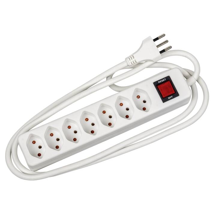 INTERTRONIC Presa multiple (CH, Tipo J / CH, Tipo J, 1.5 m, Bianco)