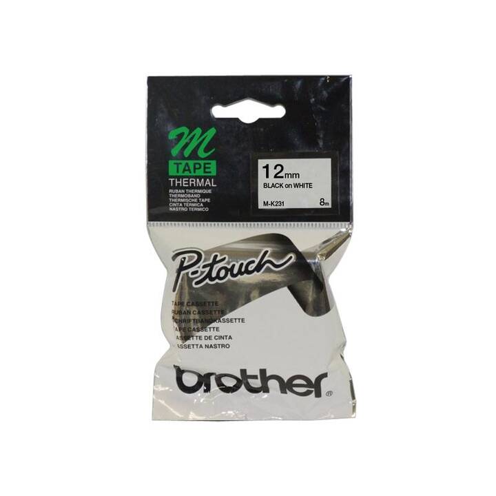 BROTHER M-K231BZ Nastro delle scritture (Nero / Bianco, 12 mm)