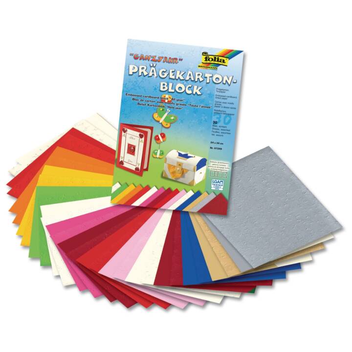 FOLIA Papier de structure All Year (Multicolore, 30 pièce)