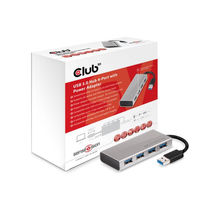 CLUB 3D 3.0/3.1 Gen 1 (5 Gbps) (4.0 Ports, USB 3.1)