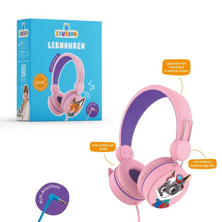 EDURINO Over-Ear Cuffie per bambini (Pink)