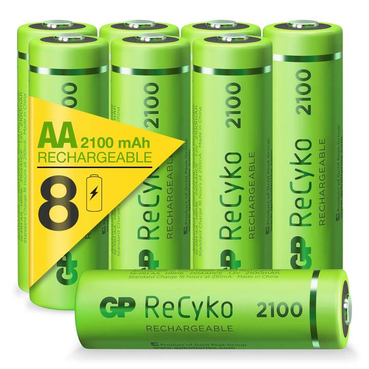 GP ReCyko+ Rechargeable Batteria (AA / Mignon / LR6, 8 pezzo)
