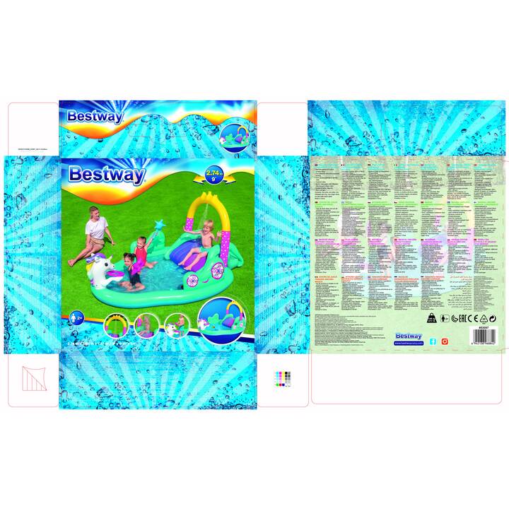 BESTWAY Planschbecken UNICORN (220 l, 274 cm x 198 cm x 137 cm)