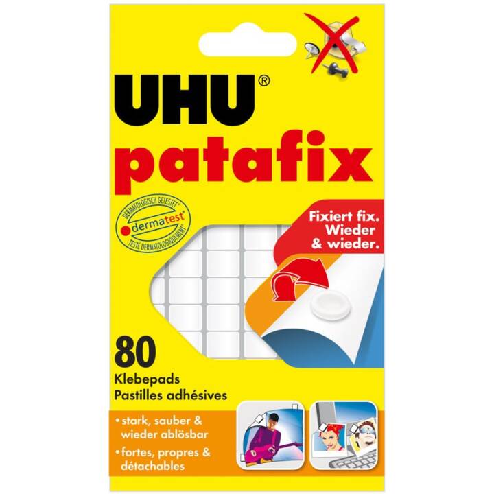 UHU Tabs adhésifs Patafix (10 m, 80 pièce)