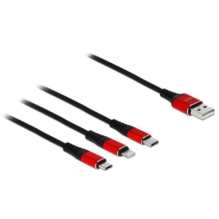 DELOCK USB-Kabel (Lightning, Micro USB, USB Typ-C, USB 2.0 Typ-A, 0.3 m)