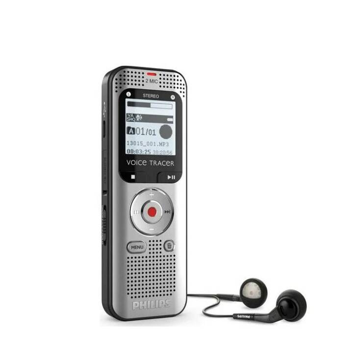 PHILIPS Lettori MP3 VoiceTracer DVT2015 (8 GB, Grigio, Nero)