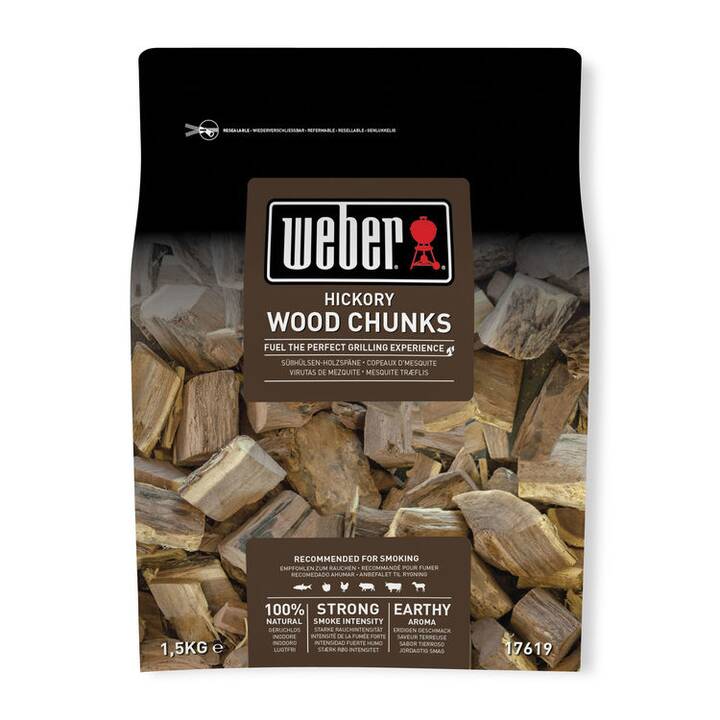WEBER Räucherchips Wood Chunks Hickory (Nussbaum, 1500 g)