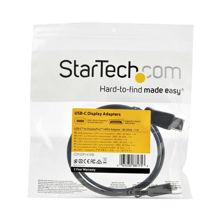 STARTECH.COM Cavo di giunzione (USB Typ-C, DisplayPort, 1 m)