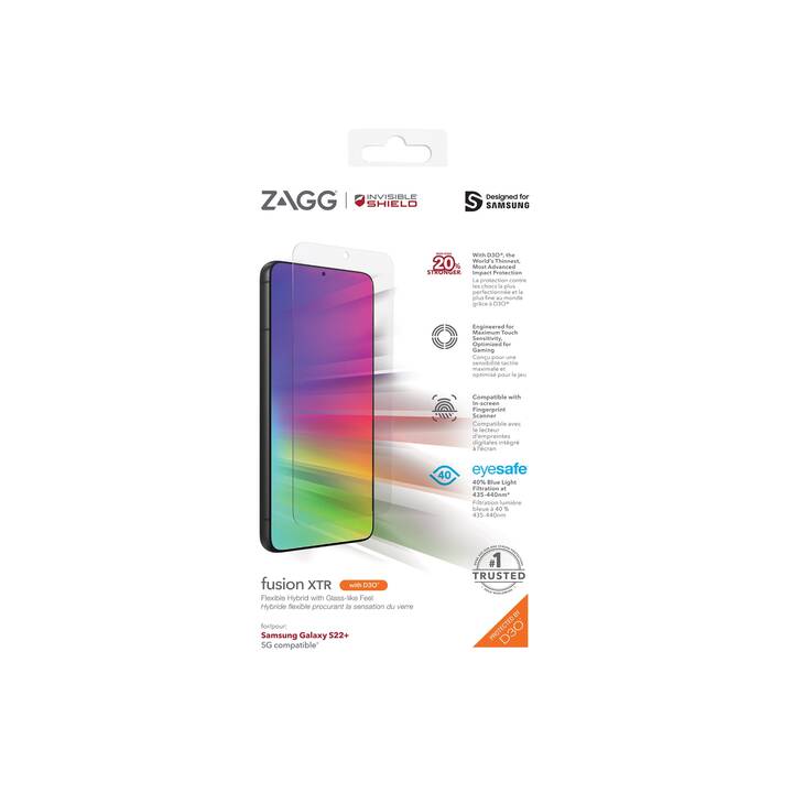 ZAGG Verre de protection d'écran InvisibleShield Fusion XTR (Galaxy S22+ 5G, 1 pièce)