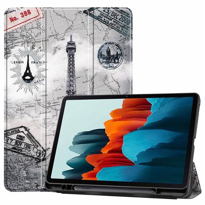 EG Custodia per Samsung Galaxy Tab S7 (2020) - grigio - Torre Eiffel