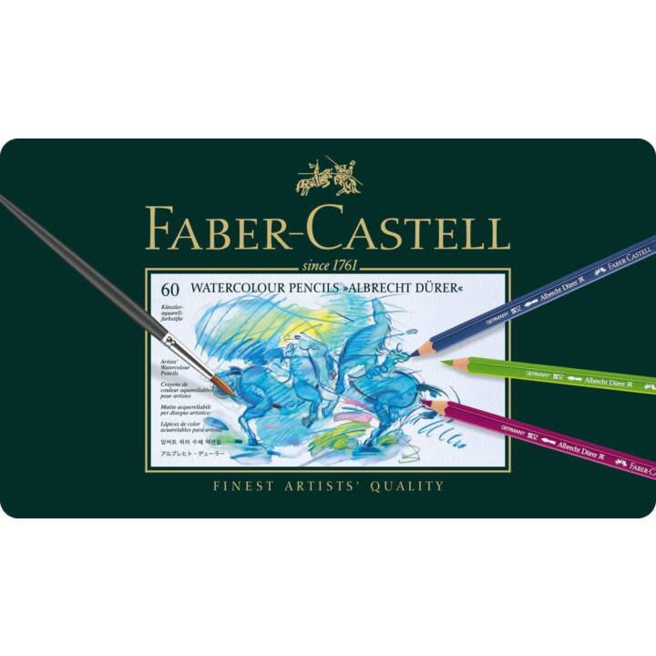 FABER-CASTELL Crayons de couleur aquarellables (Multicolore, 60 pièce)