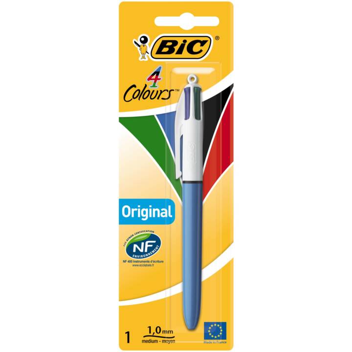 BIC Stylo à bille 4 Colours (Bleu, Vert, Noir, Rouge)