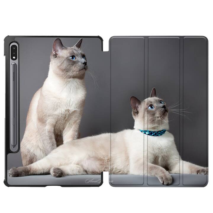 EG Hülle für Samsung Galaxy Tab S8+ 12.4" (2022) - beige - Katzen