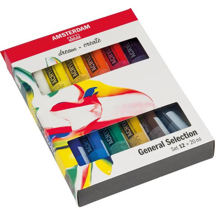 TALENS Acrylfarbe Set (12 x 20 ml, Mehrfarbig)