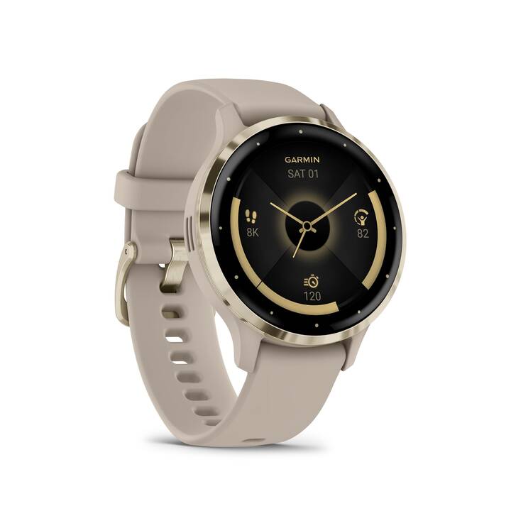 GARMIN Venu 3S (41 mm, Polymer, Edelstahl, Gold)