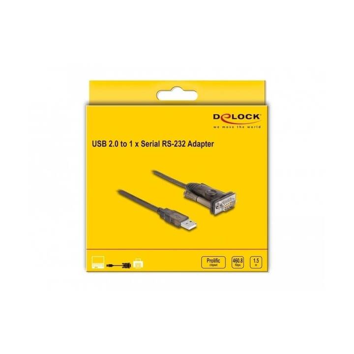 DELOCK 62645 Adattatore (USB 2.0 di tipo A, RS-232, 1.5 m)