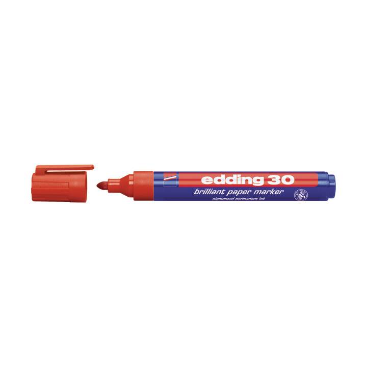 EDDING Marqueur permanent (Rouge, 1 pièce)