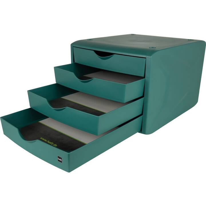 HELIT Büroschubladenbox (26 cm  x 33 cm  x 21.2 cm, Grün)